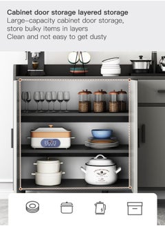 AGD Modern Coffee Corner, Large Storage Capacity Functional Cabinet for Living Room Dining Room Office Kitchen Sideboard Storage Cabinet, Freestanding, Grey  - Image 5