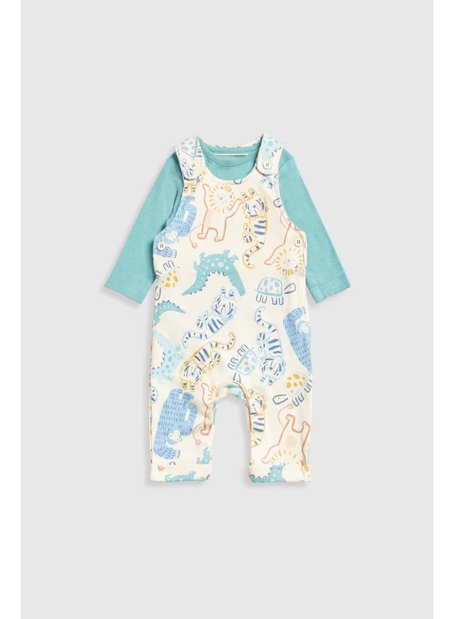 mothercare Jungle Dungarees and Bodysuit Set