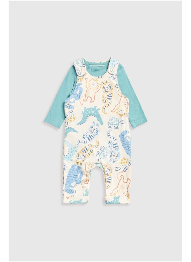 mothercare Jungle Dungarees and Bodysuit Set  - Image 2