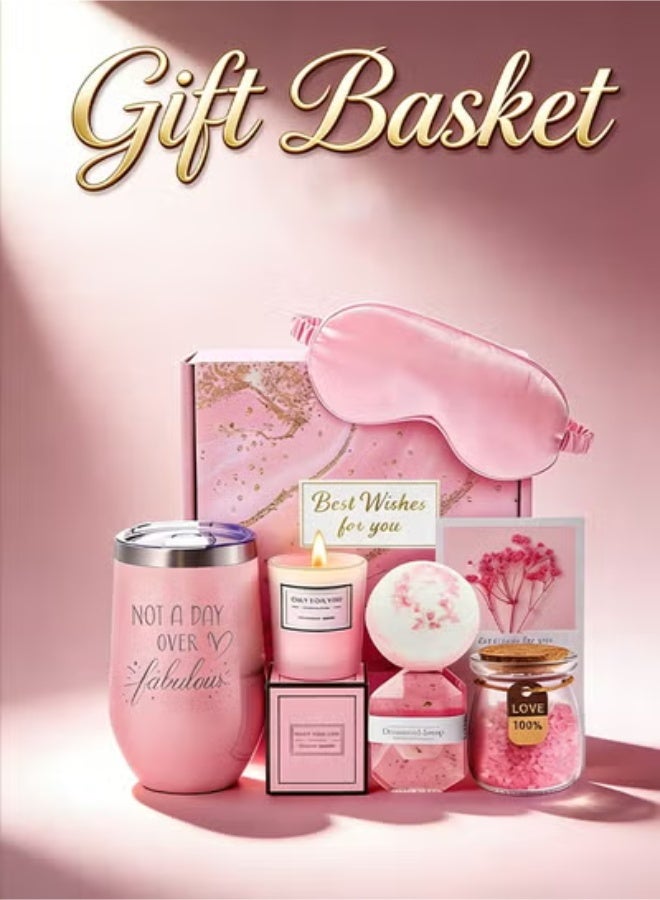 Bukela Luxurious Rose Bath Relaxation Gift Set – Ultimate Self-Care Baske ,Perfect Birthday Gifts for Women, Relaxing Spa Gift Basket Set, Unique Gift Ideas for Women, Gifts for Mom Sister Best Friend Wife, Coworker Teacher Nurse Gifts for Women - Image 1