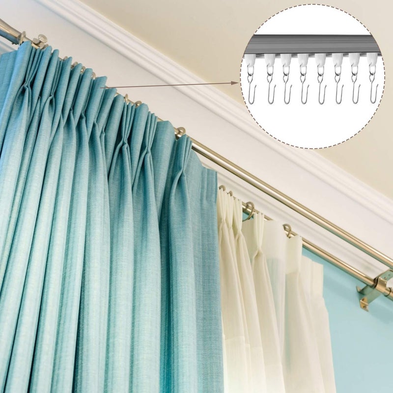 Jetec 60 Pcs Metal Curtain Track Hooks S Shaped Small Curtain Metal Drape Wire Hooks for Ceiling Drape Track (Silver) - Image 5