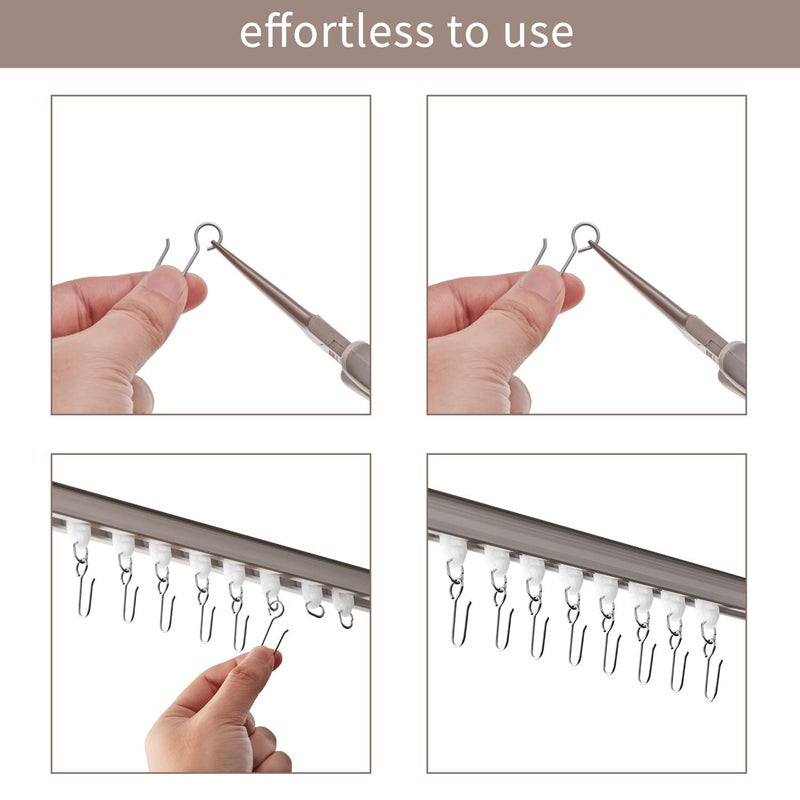Jetec 60 Pcs Metal Curtain Track Hooks S Shaped Small Curtain Metal Drape Wire Hooks for Ceiling Drape Track (Silver) - Image 3