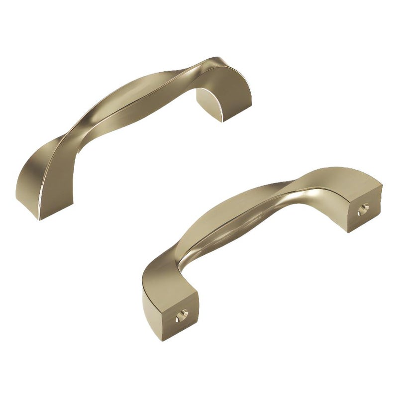 Hickory Hardware 1 Pack Solid Core Kitchen Cabinet Pulls, Luxury Cabinet Handles, Hardware for Doors & Dresser Drawers, 12 Inch Hole Center, Elusive Golden Nickel, Twist Collection - Image 1