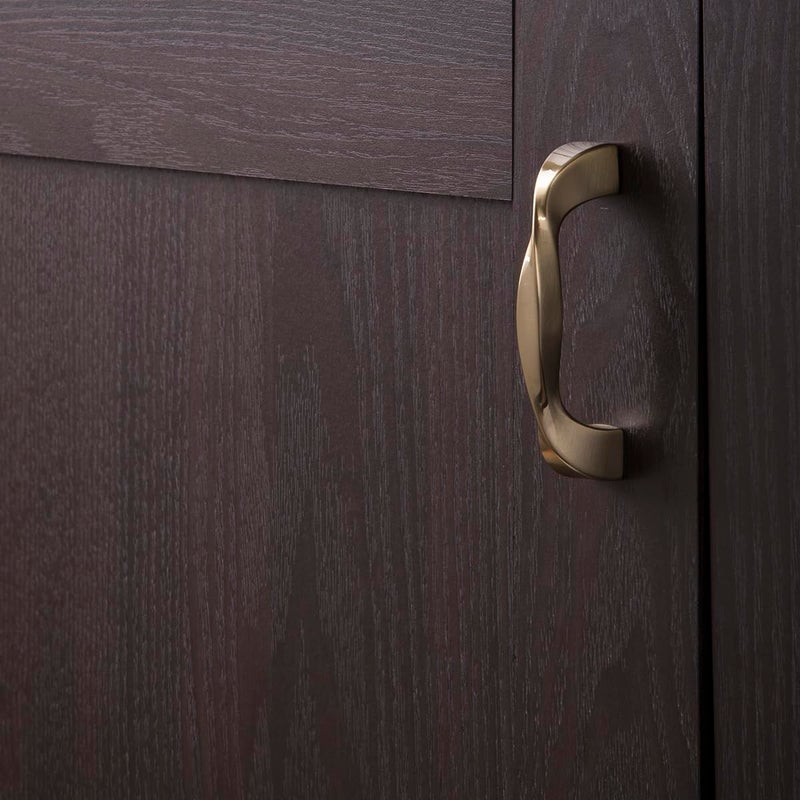 Hickory Hardware 1 Pack Solid Core Kitchen Cabinet Pulls, Luxury Cabinet Handles, Hardware for Doors & Dresser Drawers, 12 Inch Hole Center, Elusive Golden Nickel, Twist Collection - Image 4