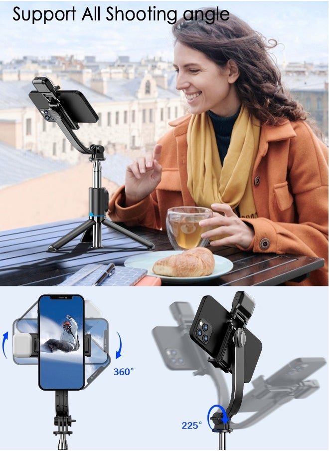 42" Selfie Stick Tripod with Fill Light, XQOOPS Extendable All-in-1 Phone Tripod Stand with Remote & Phone Holder, Cell Phone Tripod Stand for Taking Selfie Photo | Videos | Vlog During Travel