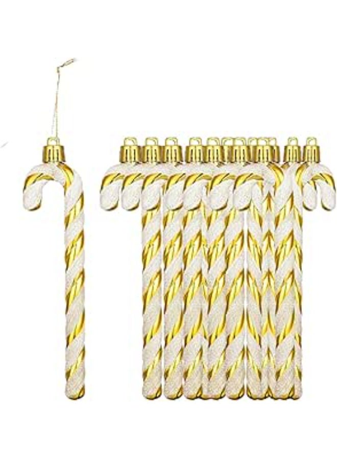12 pieces - Glitter Candy Cane Christmas Tree Decoration - Image 1