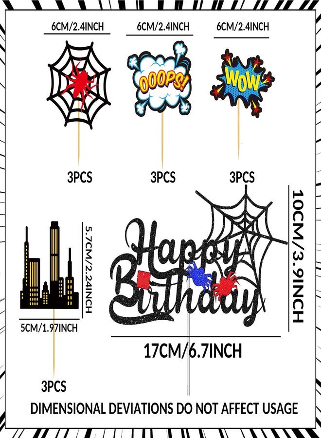 Roaring Good Time Superhero Cupcake Topper Superhero Birthday Cake Decoration Superhero Party Favors Spider Cupcake Cake Decoration Spider Cake Decoration Spider Birthday Party - Image 2