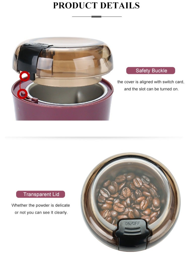 Electric Coffee Grinder for Beans/Spices 150.0W, Portable and Multifunctional Grinding  - Image 4