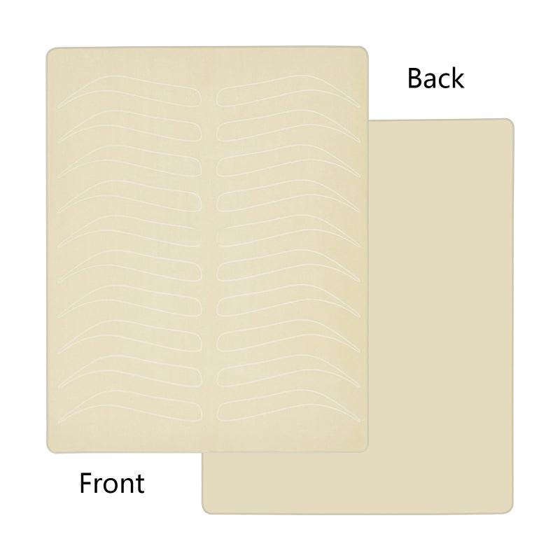 5 Pieces Eyebrow Tattoo Skin Latex Microblading Practice Tattoo Skin Practice Sheet No Ink Needed Practice Skin Double Sided Practice Skin (White Eyebrow Tattoo Skin) - Image 3