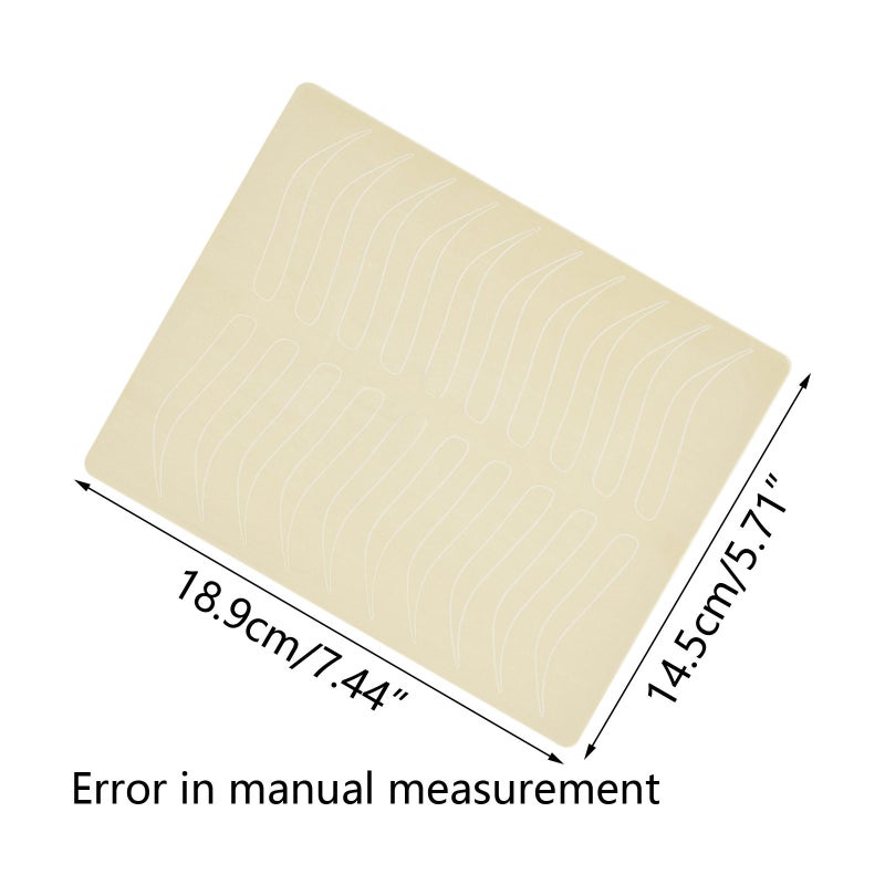 5 Pieces Eyebrow Tattoo Skin Latex Microblading Practice Tattoo Skin Practice Sheet No Ink Needed Practice Skin Double Sided Practice Skin (White Eyebrow Tattoo Skin) - Image 2