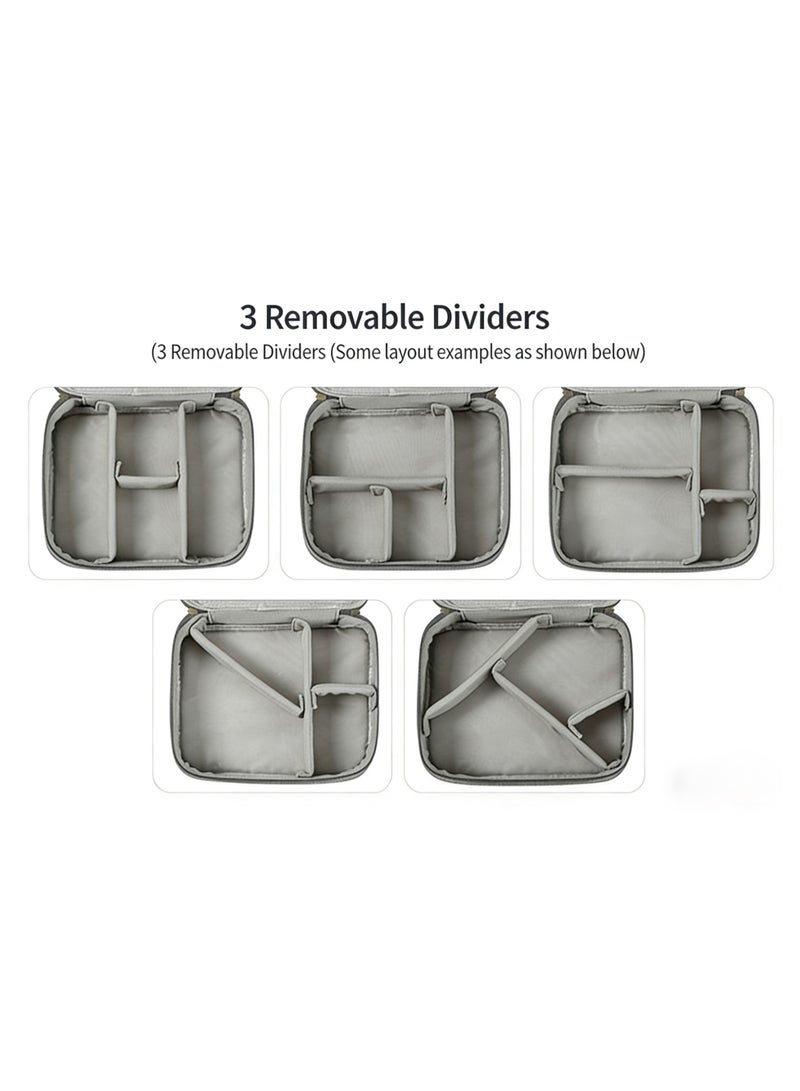 Electronic travel organizer bag, waterproof double-layer cable accessory bag, storage for essential tech items, compatible with mobile phones, chargers, tablets, cables, and power banks, gray, double-layer. - Image 3