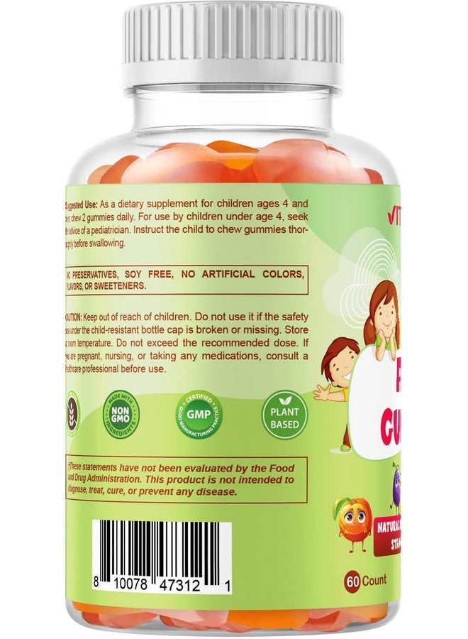 Vitamatic Kids Prebiotic Fiber Gummies - Extra Strength 4g Fiber - Zero Sugar Added - 60 Pectin-Based Gummies - Digestive Health & Regularity Support - Image 4