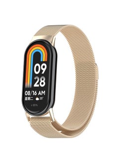 Replacement Strap For Xiaomi Mi Band 8 Milanese Metal Watch Band Champagne Color