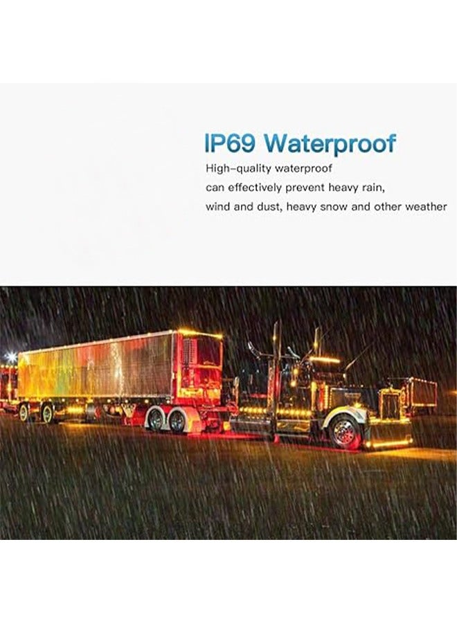 Loquat 4Pcs 24V LED Side Marker Indicator Lights Lamp Front Rear Tail Clearance Lamp Side Marker Lights Chrome Bezel Interior Lights for Truck Trailer Boat Bus Lorry Deck Car Accessories Truck Side Lights - Image 3