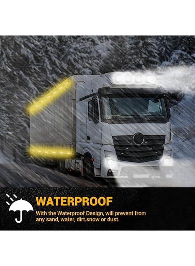 Loquat 4Pcs 24V LED Side Marker Indicator Lights Lamp Front Rear Tail Clearance Lamp Side Marker Lights Chrome Bezel Interior Lights for Truck Trailer Boat Bus Lorry Deck Car Accessories Truck Side Lights - Image 4