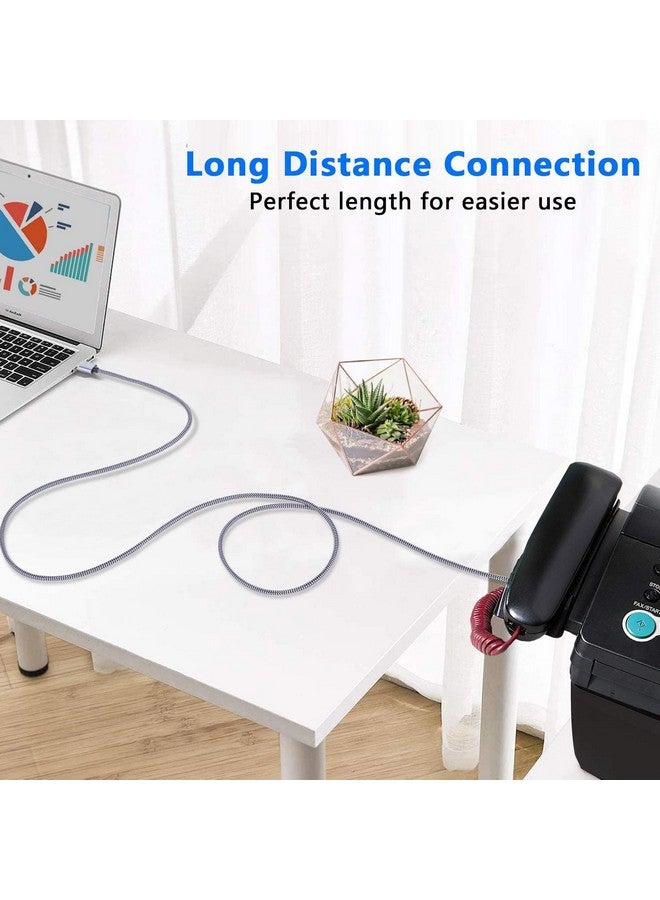 FEDUS USB Printer Cable, 10 Meter Nylon Braided Gold Plated USB A to Male To USB B 2.0 Cable Cord Compatible with Printers, Scanner For Brother Dell, HP, Epson, Canon, Lexmark, Xerox, Epson GRAY - Image 5