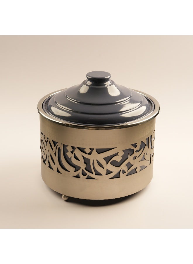 La Mesa Metal Food Server Nickel Plated 29*29*29Cm, Silver - Image 1