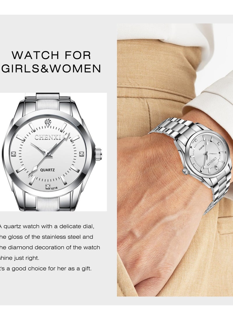Chenxi - Lady's Classic Wrist Watch Silver/White - Image 1