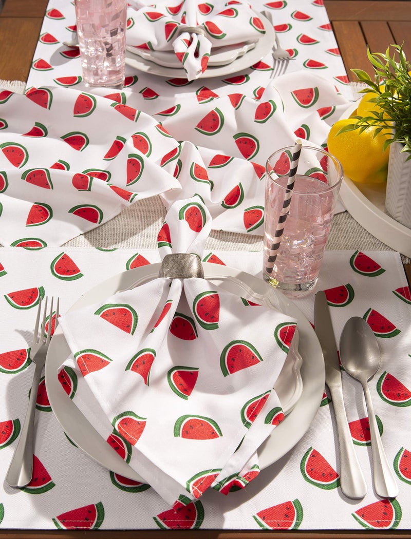 DII Watermelon Outdoor Tabletop Collection, Stain Resistant & Waterproof, Table Runner, 14x72 - Image 4