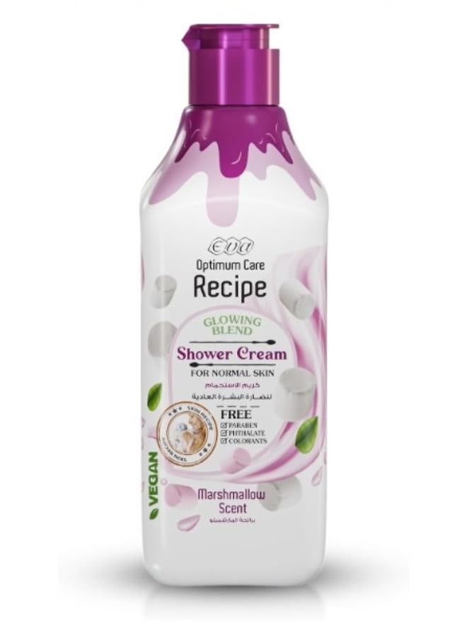 Optimum Care Recipe Glowing Blend Shower Cream For Normal Skin - Marshmallow Scent 370 Ml