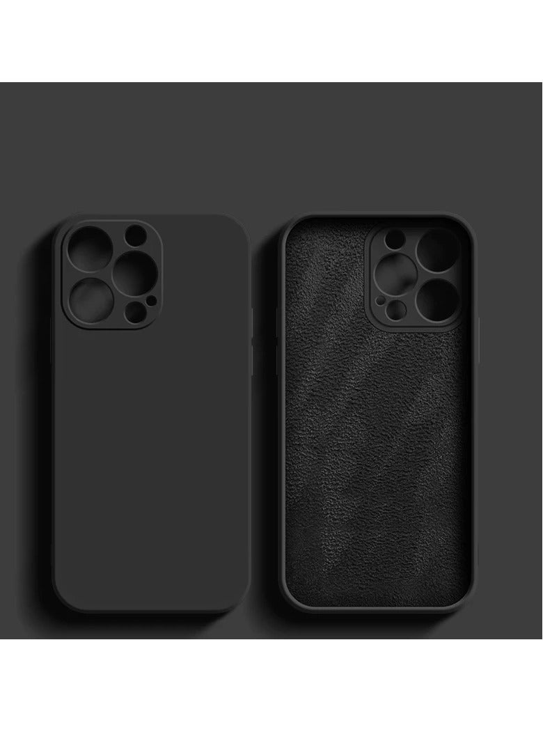 AROAQ Iphone Silicon Case, Silky-soft Touch Full-body Protective Phone Case, Luxury Original Liquid Silicone Case Mention For Iphone 15 Pro Max, 15 Plus, Pro, ( Black ) - Image 1