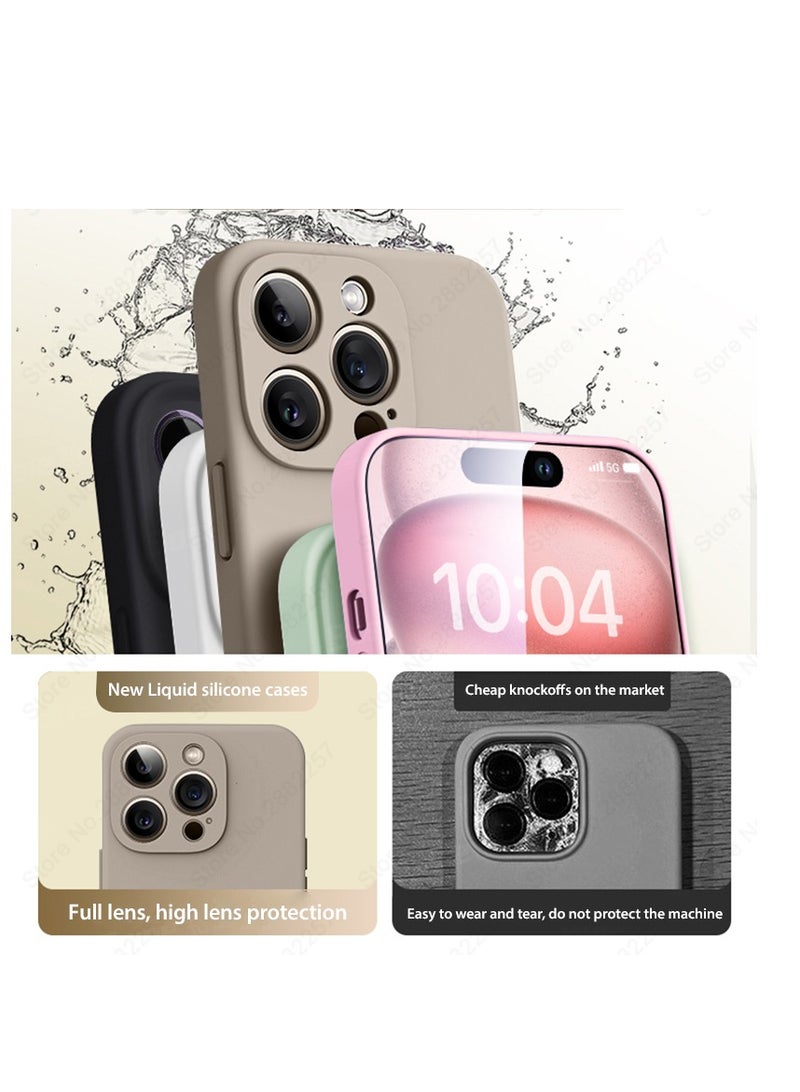 AROAQ Iphone Silicon Case, Silky-soft Touch Full-body Protective Phone Case, Luxury Original Liquid Silicone Case Mention For Iphone 15 Pro Max, 15 Plus, Pro, ( Black ) - Image 4