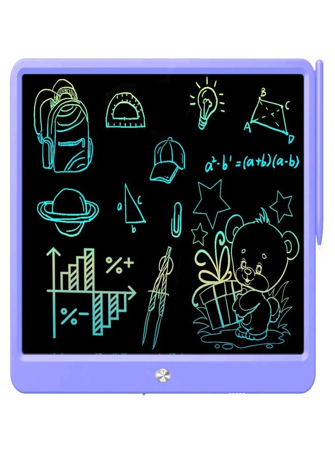 FLUESTON LCD Writing Tablet, Doodle Board Toys Gifts for 3-8 Year Old Girls Boys, 12 Inch Colorful Electronic Board Drawing Pad for Kids, Gifts for Toddler Educational Learning Travel Birthday, Purple - Image 1