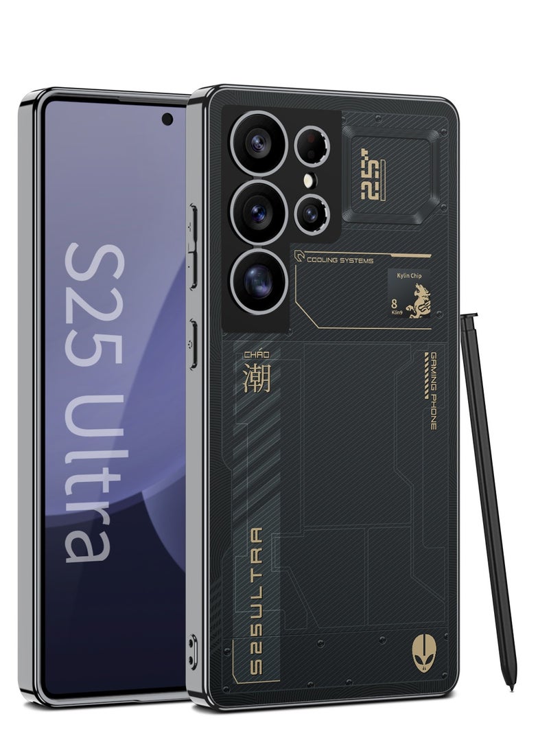 GKK Luxury Painted Mechanical Matte Case For Samsung Galaxy S25 Ultra (2025)Hard PC with Soft Edge Cover Sports Design, Anti-Drop, All-Round Protection Phone Cover Support MagSafe Wireless Charging with Pen Slot Design - Pen Not Included  - Image 1