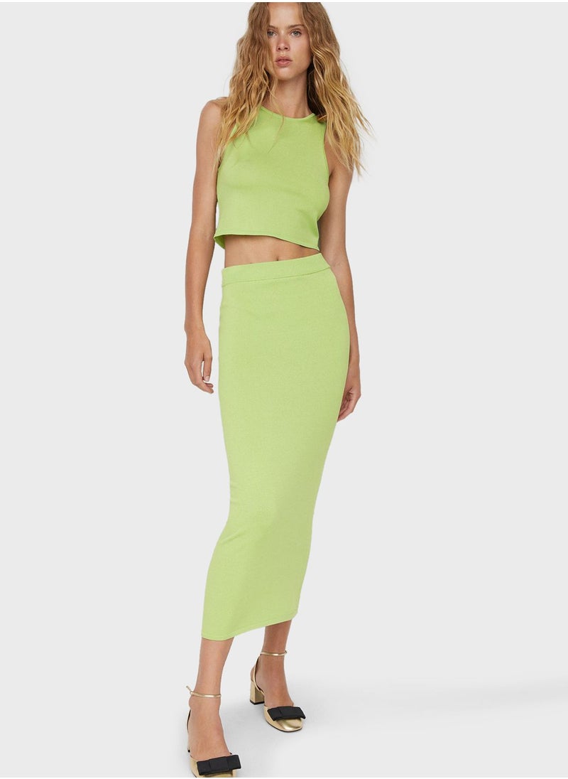 MANGO - Crew Neck Crop Top - Image 1