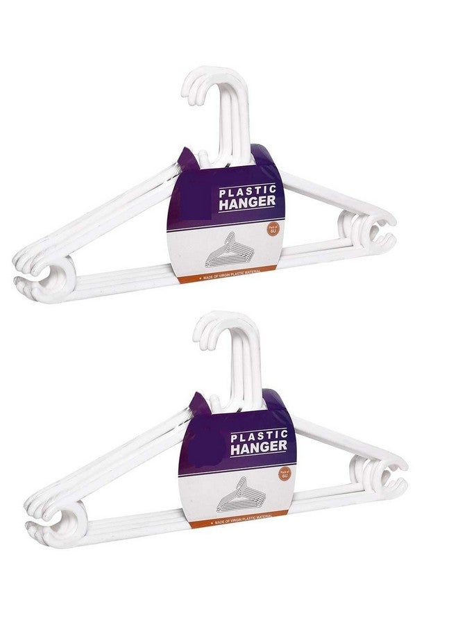 The Ubals Ubals Plastic Clothes Hanger (White, 12) - Image 1
