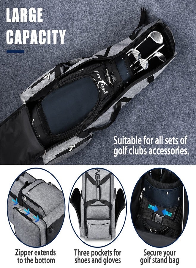 Partage Golf Travel Bag with Wheels,Golf Travel Case for Airlines, 600D Heavy Duty Oxford -Gray - Image 3