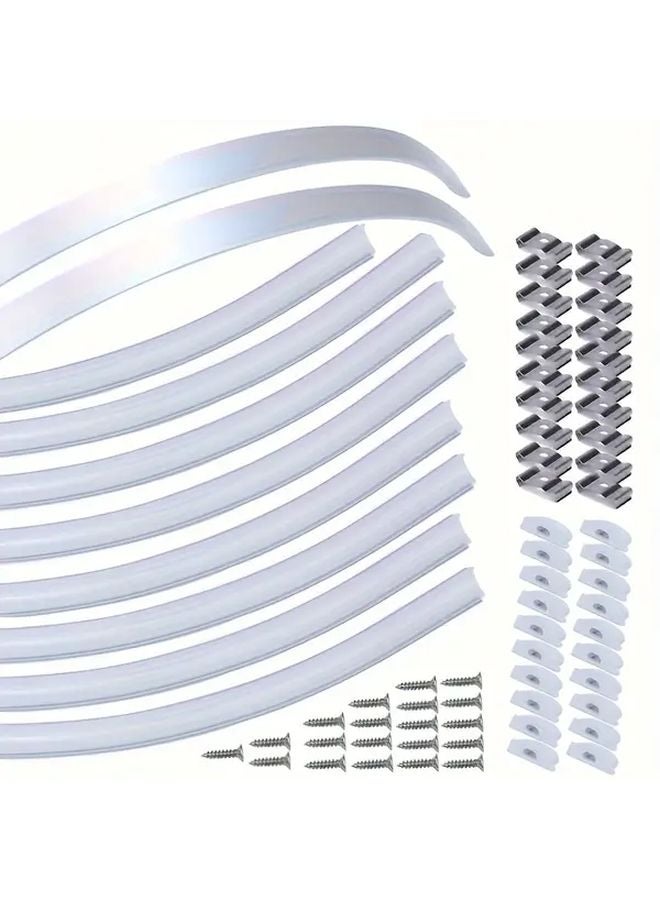 12 Pack 50CM Flexible Silver LED Channel With Milky White Cover For Strip Light - Image 2