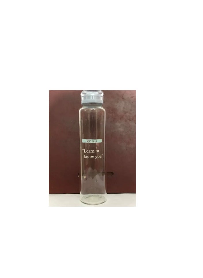 Generic - Leak-proof Glass Water Bottle - 1 Piece - Multi-colored Lid Color - Image 1