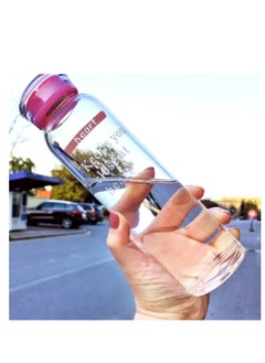 Leak-proof Glass Water Bottle - 1 Piece - Multi-colored Lid Color