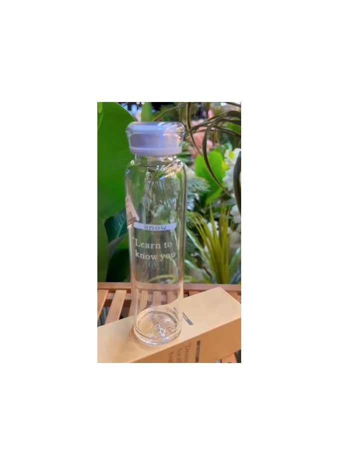 Generic - Leak-proof Glass Water Bottle - 1 Piece - Multi-colored Lid Color - Image 1