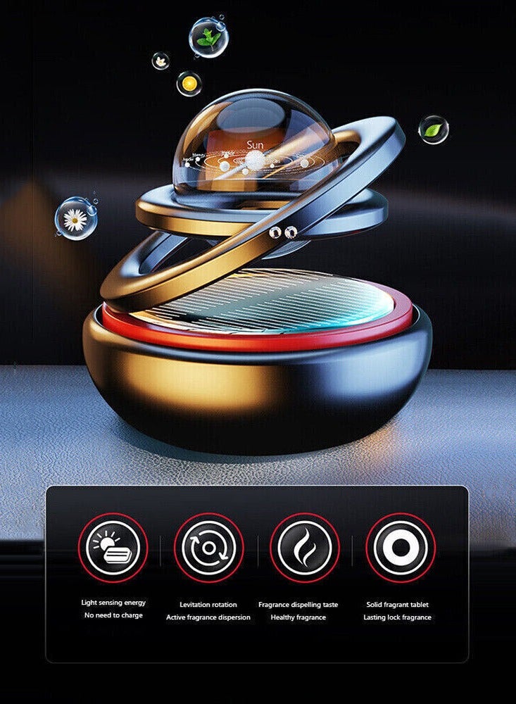 Galaxy Interstellar Ball Car Air Freshener – Solar Rotating Aromatherapy Diffuser, Auto-Rotation Incense Fragrance Decor – Car Interior & Home Decoration Accessory - Image 2