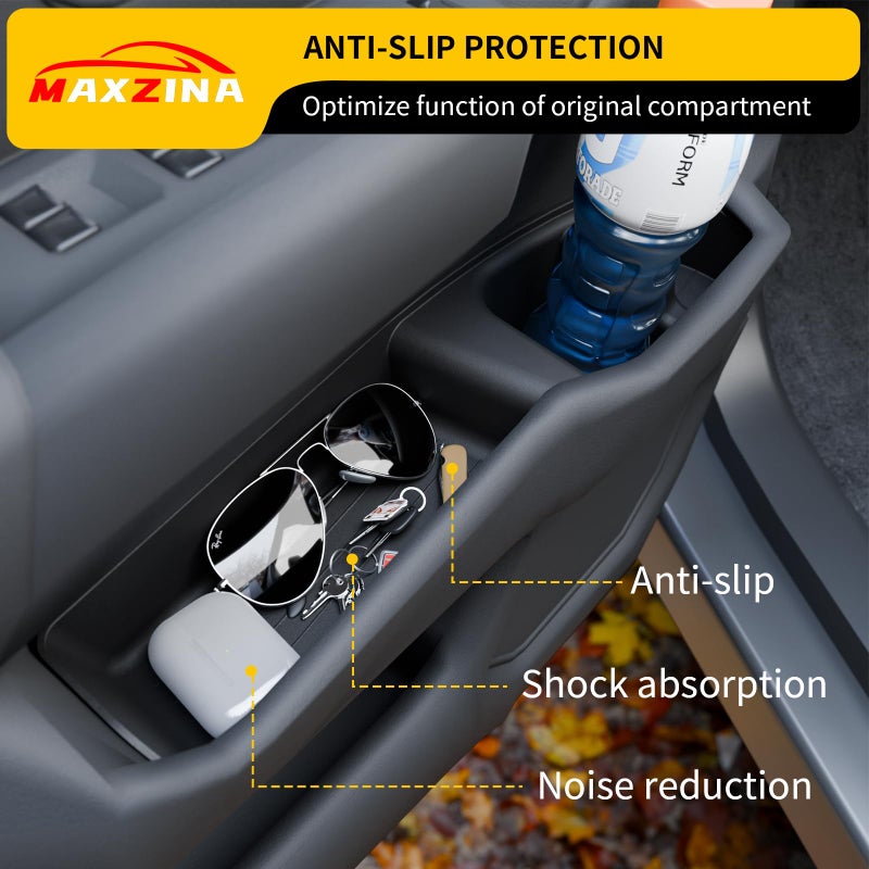 Maxzina Door Side Storage Tray Compatible with 2023-2025 2026 Honda Pilot 2026 Passport 4PCS Side Door Storage Box Organizer Front & Rear Car Side Phone Pocket Silicone for 2024 Pilot Accessories - Image 3