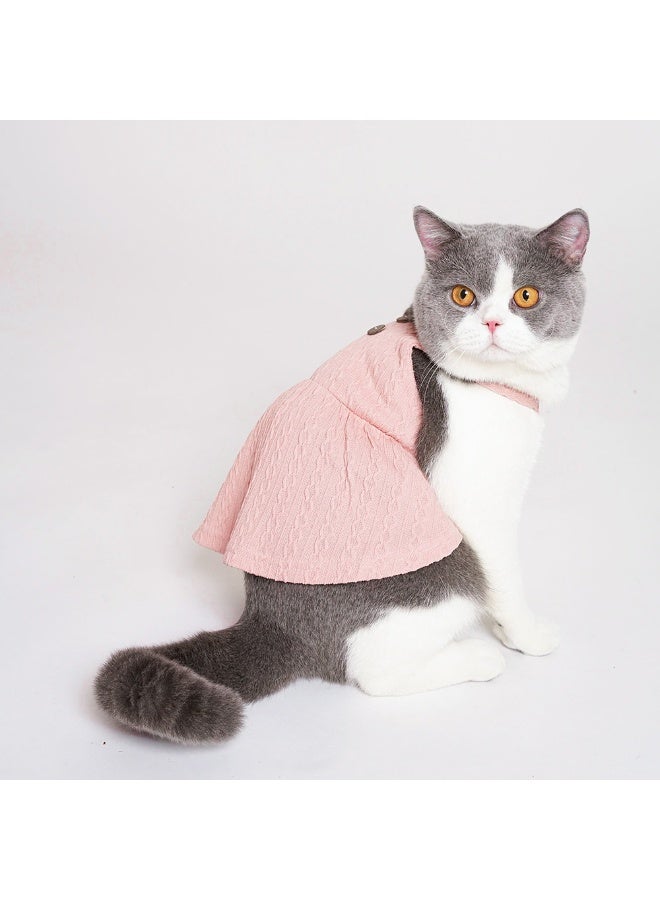 CLAWSET Pink Emilia Dress For Cats Dogs Pets Apparel Pet Clothes Pet Shirts Pet Fashion Soft Pet Clothes Lightweight Pet Fashion - Image 1