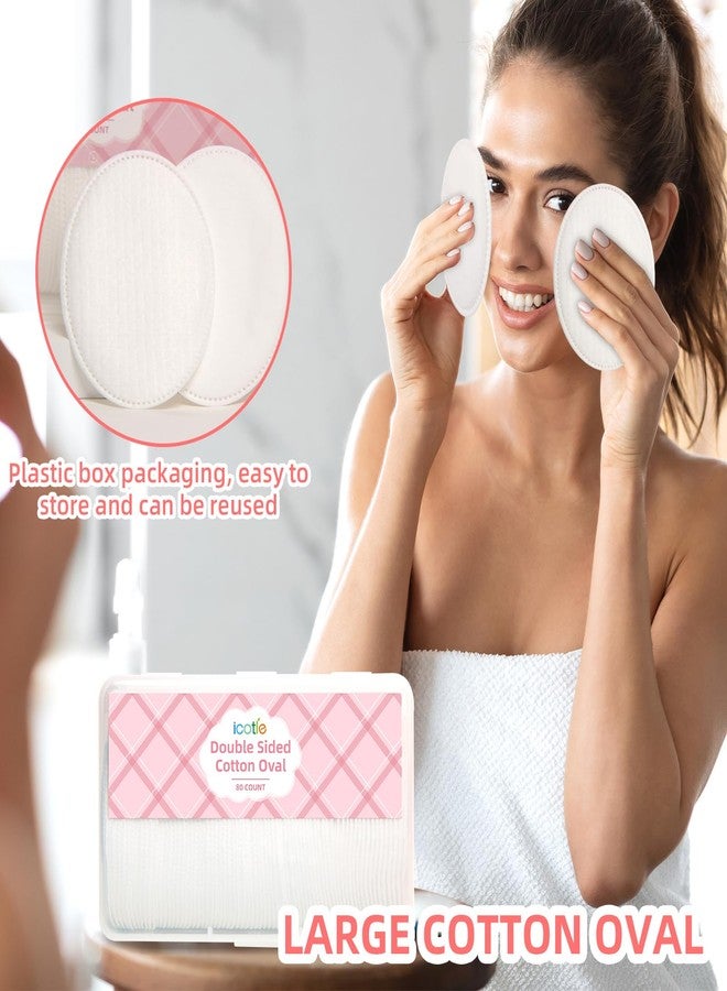 ICOTLE Large Oval Cotton Pads, 80 Count, Multi-Layer, Lint-Free, Dual-Sided, Ultra-Soft Cotton Oval Pads for Makeup Removal, Cleansing, and Toner Application - Image 5