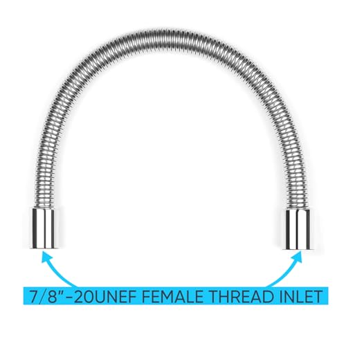CWM Stainless Steel Hose Flexible Metal 18.5 Inch for Commercial Pre Rinse Kitchen Sink Faucets Flexible Hose Replacement (47CM 1.54ft) - Image 2