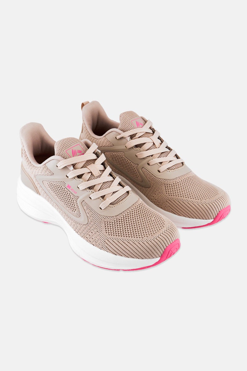 RBX Women Knitted Lace Up Hiking Shoes, Pastel Tan - Image 1