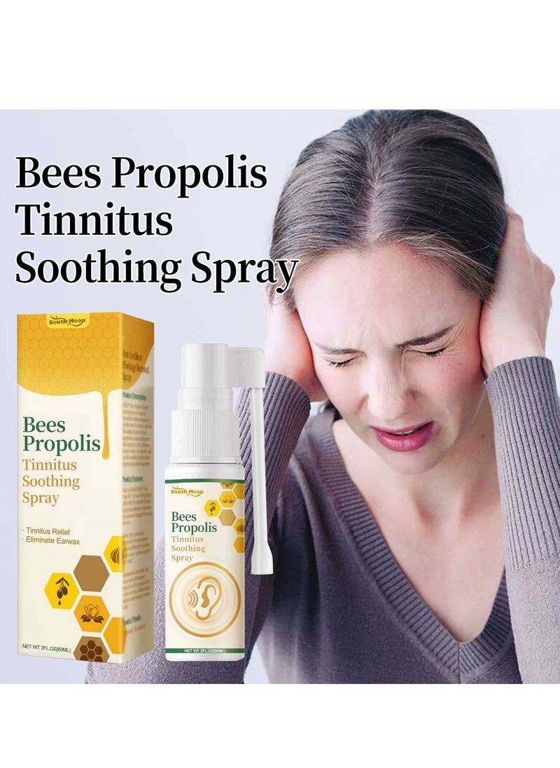 SOUTH MOON Bee Propolis Tinnitus Relief Spray, Ear Tinnitus Relief, Tinnitus Relief for Ringing Ears, Tinnitus Spray Relieves Tinnitus, Support Ear Tinnitus Relief for Women Men, Relief Ear Discomfort 60ml  - Image 2