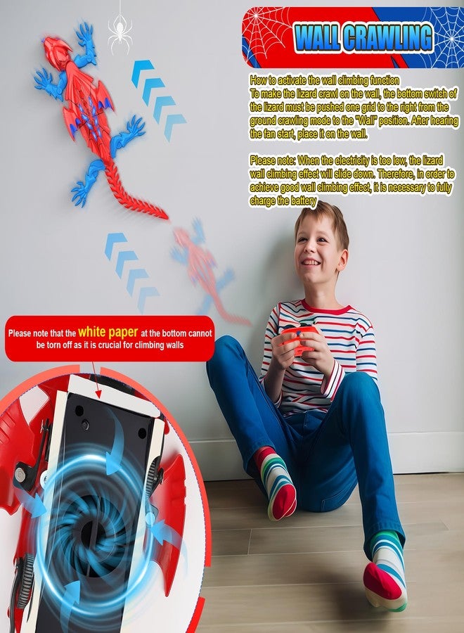 TWFRIC Wall Climbing Gecko Lizard: The Rechargeable Remote Control Car Toy - Exciting RC Crawlers for Kids Ages 6 & Up! Unlock Endless Fun! Perfect for Halloween, Christmas & Birthday Gifts! (Red) - Image 3