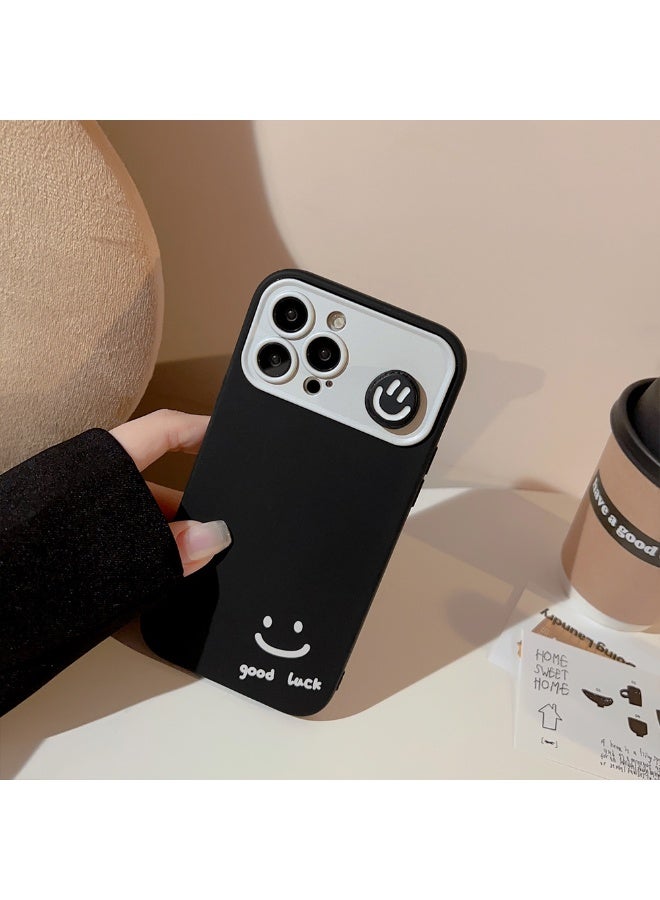 NIBEMINENT 3d Smiling Face Protective TPU Case Cover For iPhone 16 Pro Max, Black