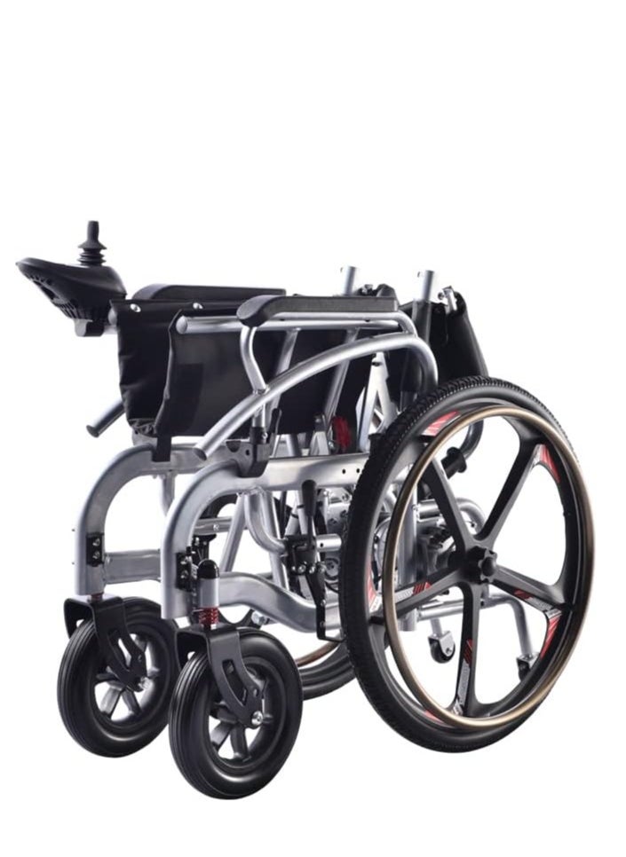 Cool Baby Style COOLBABY Portable Folding Electric Wheelchair 24inch Magnesium Alloy Rear Wheel Front Wheel with Shock Absorption Electric Wheelchair for Adults Electric Wheelchair for the Elderly  - Image 3