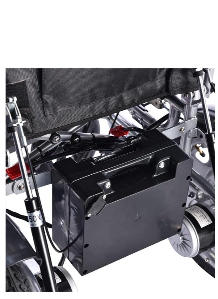 Cool Baby Style COOLBABY Portable Folding Electric Wheelchair 24inch Magnesium Alloy Rear Wheel Front Wheel with Shock Absorption Electric Wheelchair for Adults Electric Wheelchair for the Elderly  - Image 5