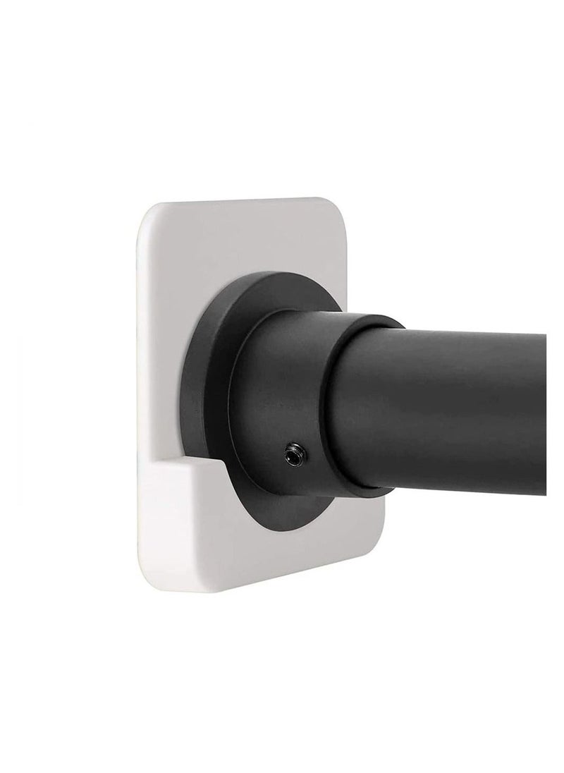2 Piece Adhesive Curtain Rod Brackets, Shower Curtain Rod Mounting Bracket for Wall Adhesive Shower Rod Tension Holder, White Tension Bracket - Image 2