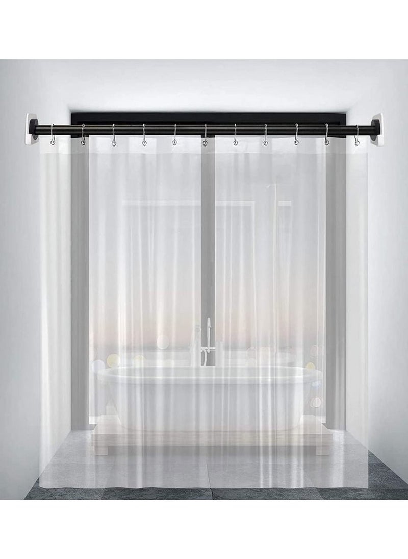 2 Piece Adhesive Curtain Rod Brackets, Shower Curtain Rod Mounting Bracket for Wall Adhesive Shower Rod Tension Holder, White Tension Bracket - Image 4