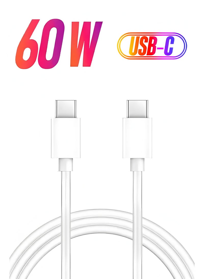 أبلينم كابل USB C 60 واط، كابل USB-C إلى USB-C كابل شاحن USB C لأجهزة iPhone 15، وMac Book Pro 2020، وiPad Pro 2020، وSwitch، وSamsung Galaxy S20 Plus S9 S8 Plus، وPixel، وأجهزة الكمبيوتر المحمولة والمزيد - Image 1