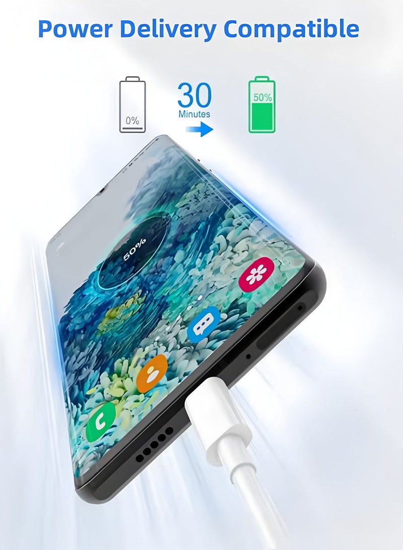 أبلينم كابل USB-C بقوة 66 واط، كابل شحن USB-C إلى USB-C لأجهزة iPhone 15، وMacBook Pro 2020، وiPad Pro 2020، وSwitch، وSamsung Galaxy S20 Plus وS9 وS8 Plus، وPixel، وأجهزة الكمبيوتر المحمولة، وغيرها الكثير. - Image 5